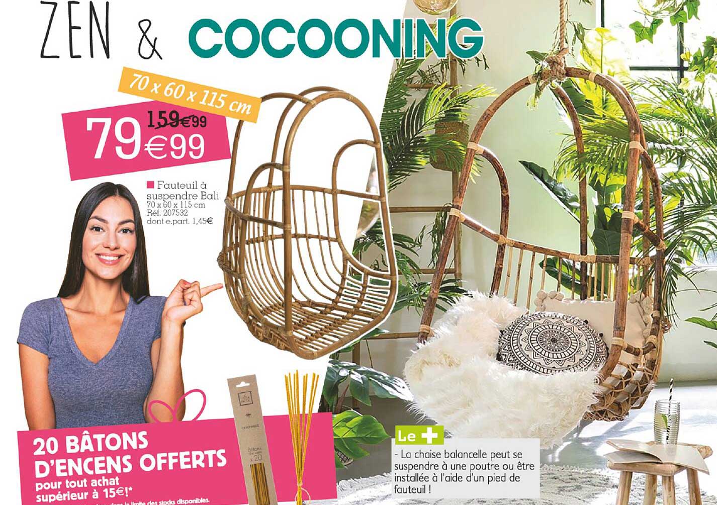 fauteuil à suspendre bali, la chaise balancelle zen & cocooning