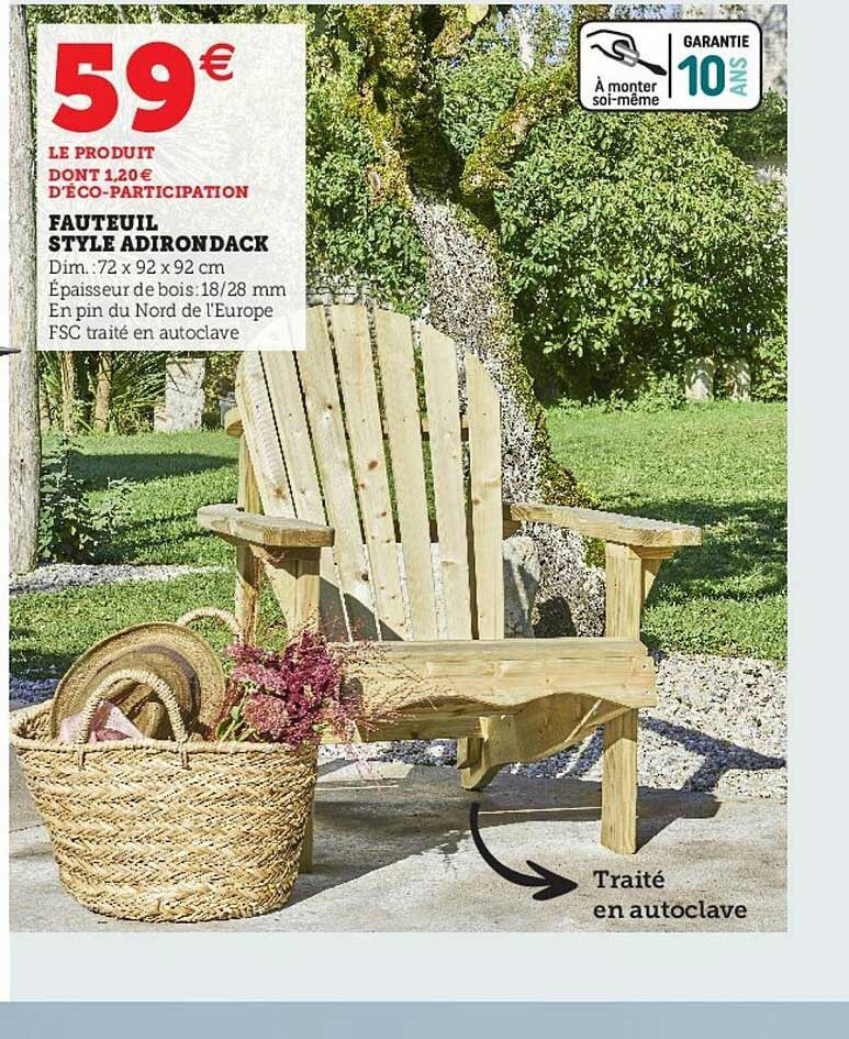 fauteuil style adirondack