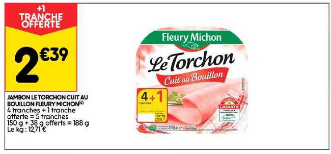jambon le torchon cuit au bouillon fleury michon