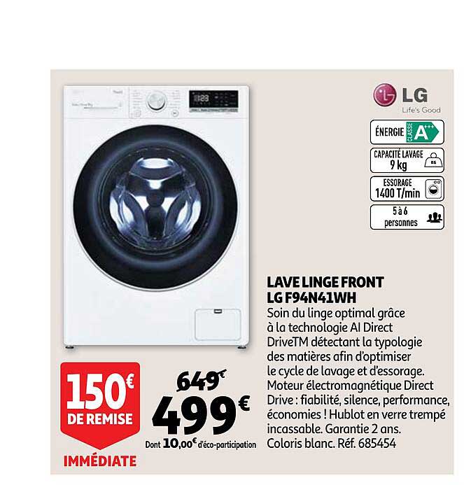 lave linge front lg