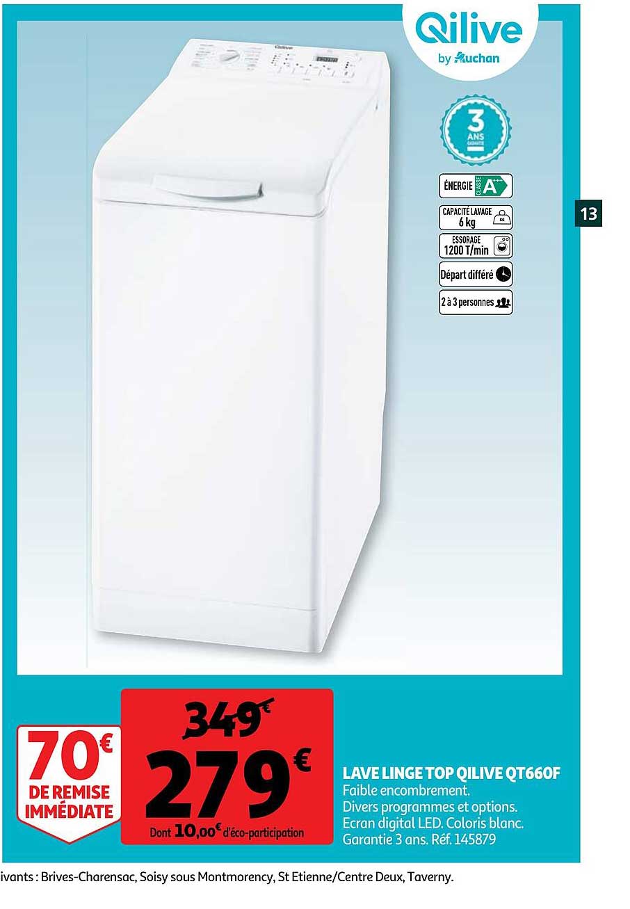 lave linge top qilive