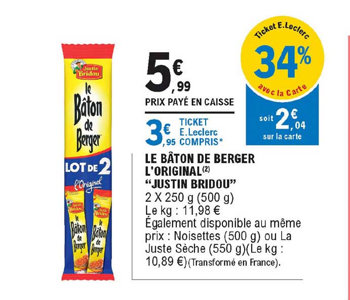le bâton de berger l'original "justin bridou"