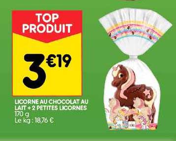 licorne au chocolat au lait + 2 petites licornes