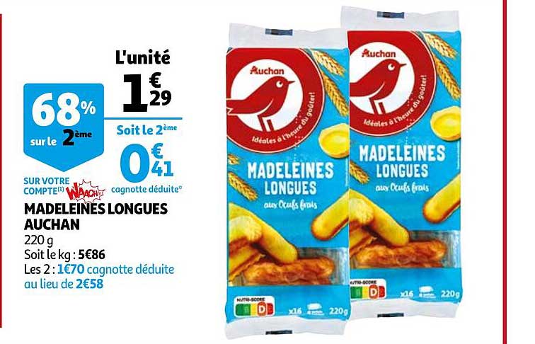 Madeleines Longues Auchan