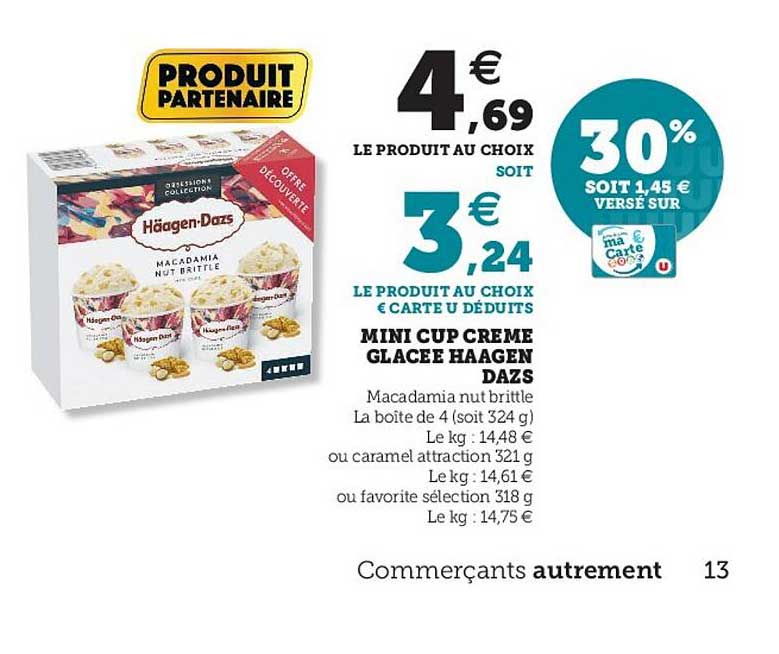mini cup crème glacée häagen dazs