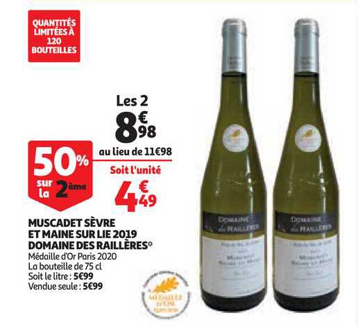 muscadet sèvre et maine sur lie 2019 domaine des raillères