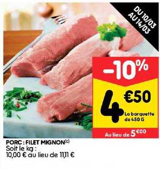 Porc : Filet Mignon