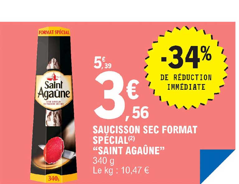 saucisson sec format spécial "saint agaûne"