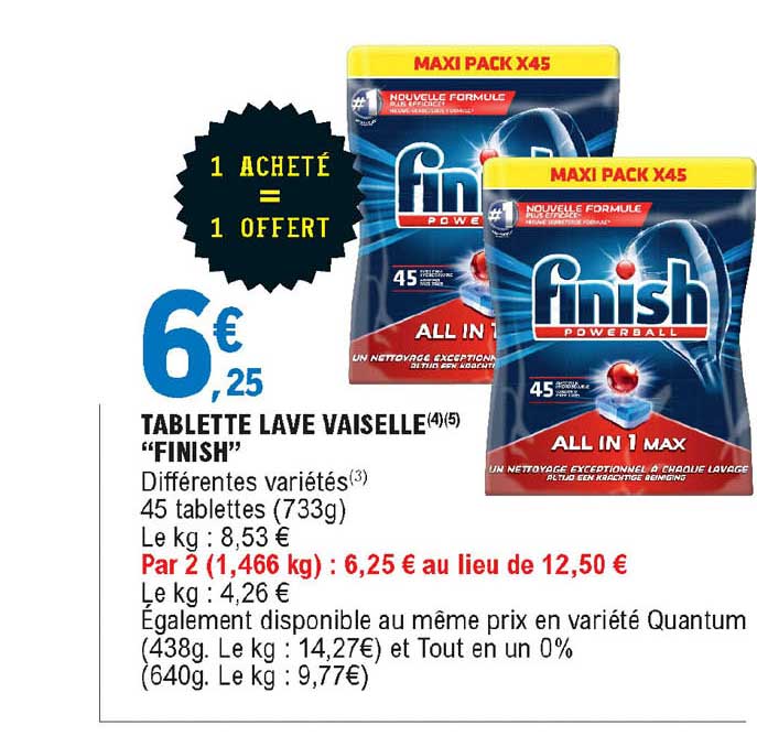 tablette lave vaisselle "finish"