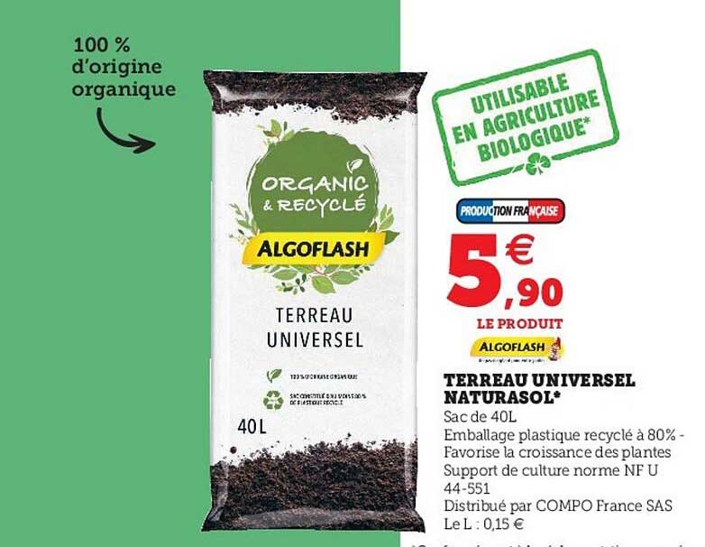 terreau universel naturasol algoflash