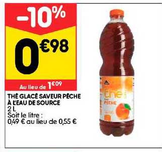Thé Glacé Saveur Pêche à L'eau De Source