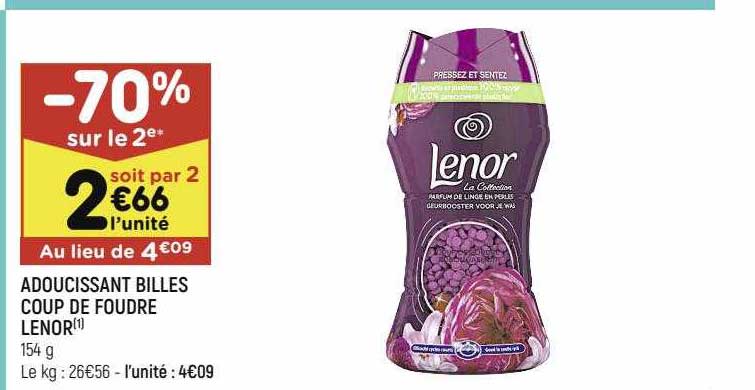 adoucissant billes coup de foudre lenor