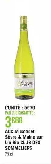 aoc muscadet sèvre & maine sur lie bio club des sommeliers