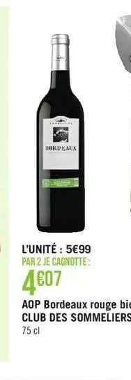 Aop Bordeaux Rouge Bio Club Des Sommeliers