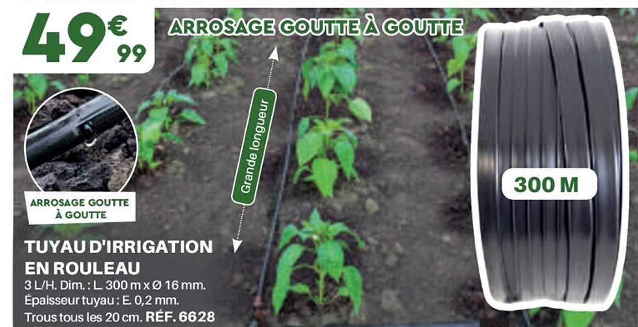 arrosage goutte à goutte, tuyau d'irrigation en rouleau