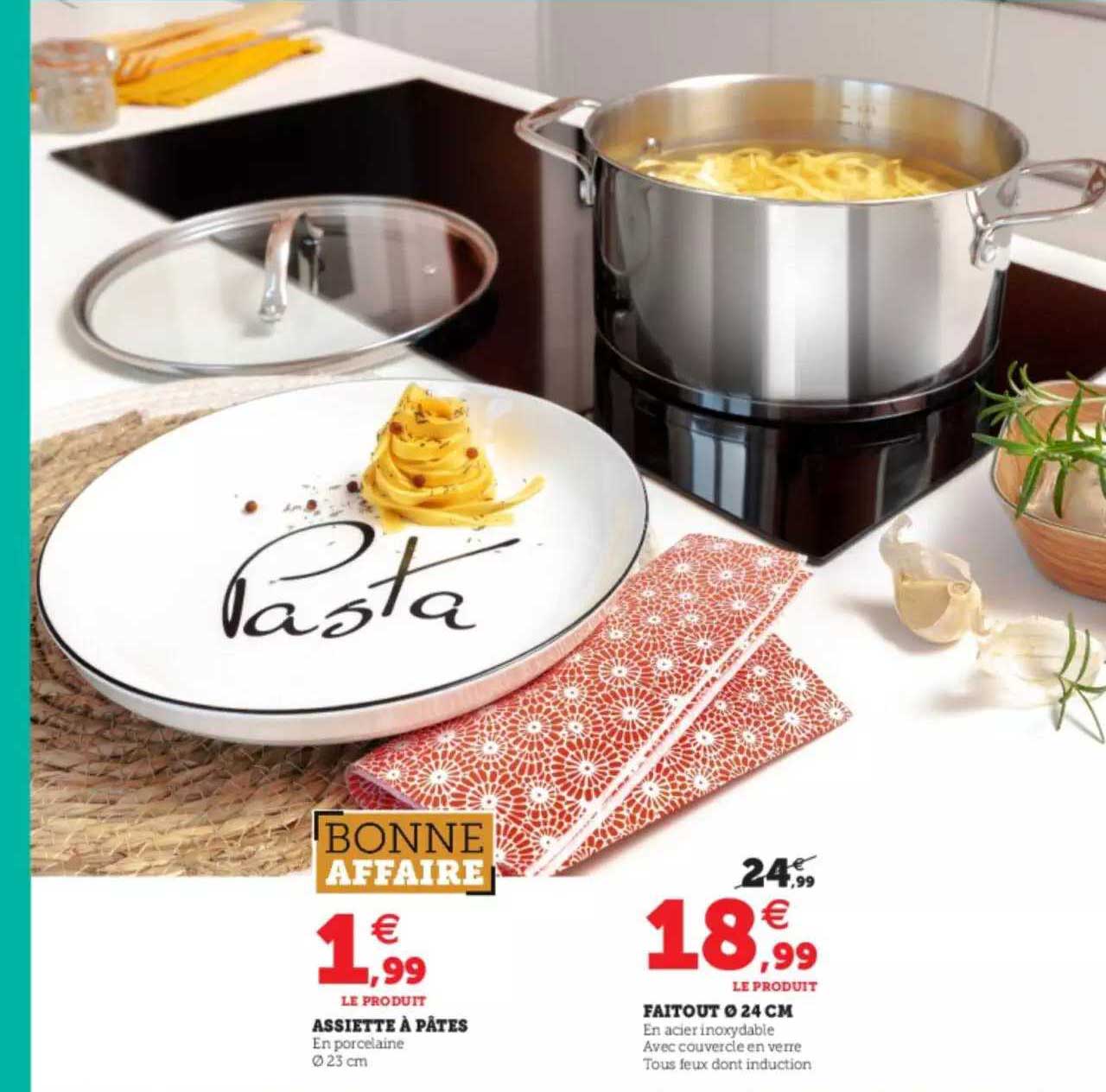 Assiette à Pâtes, Faitout ø 24 Cm