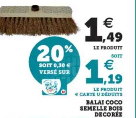 balai coco semelle bois décorée