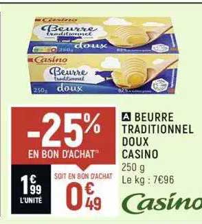 Beurre Traditionnel Doux Casino