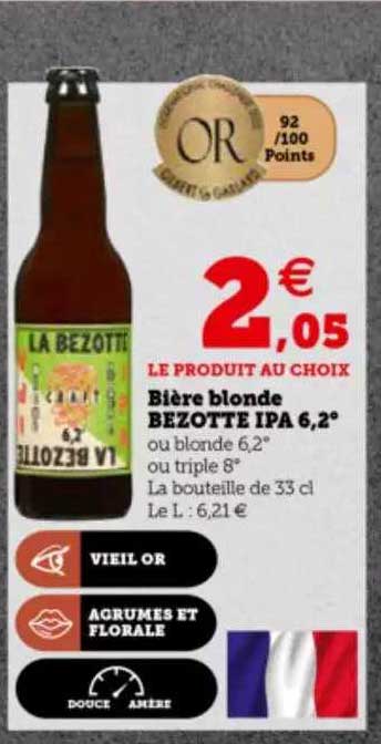 bière blonde bezotte ipa 6,2°