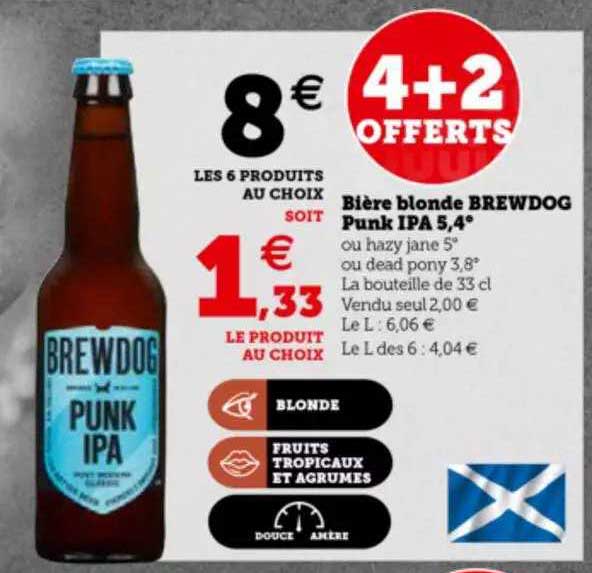 bière blonde brewdog punk ipa 5,4°