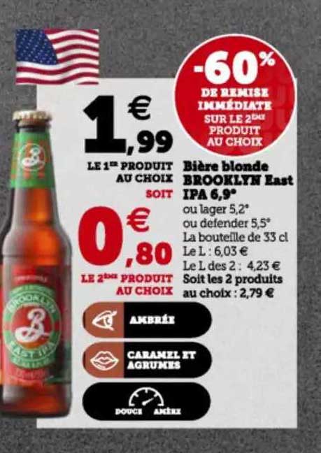 bière blonde brooklyn east ipa 6,9°