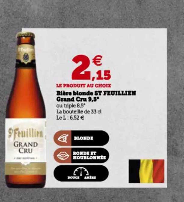 bière blonde st feuillien grand cru 9,5°