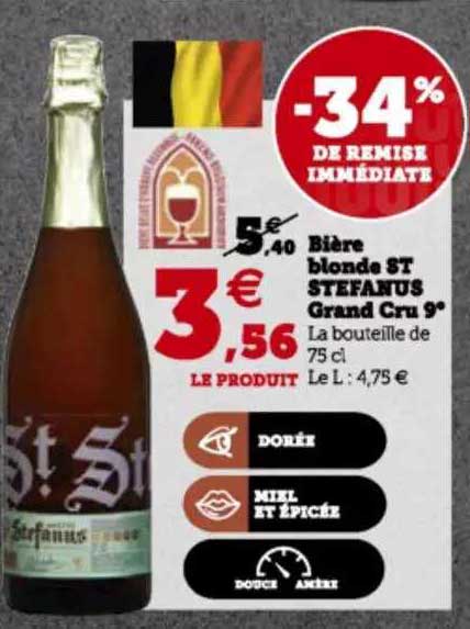 bière blonde st stefanus grand cru 9°