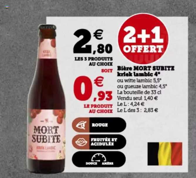 bière mort subite kriek lambic 4°