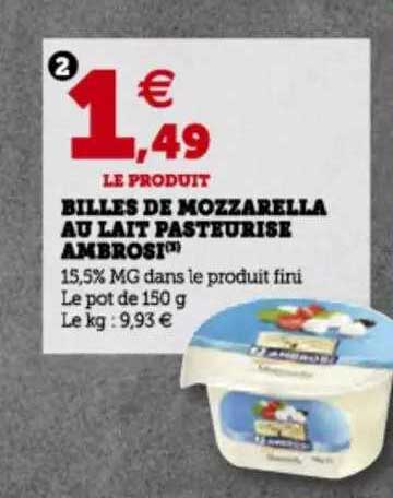 Billes De Mozzarella Au Lait Pasteurisé Ambrosi