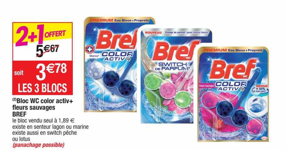 Bloc Wc Color Activ+ Fleurs Sauvages Bref