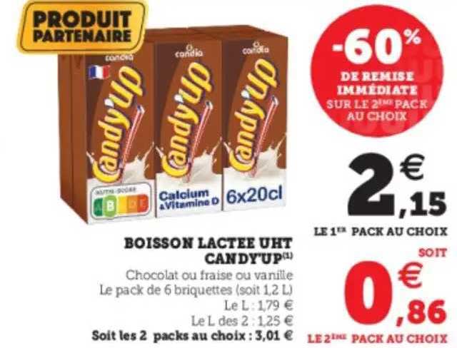boisson lactée uht candy'up