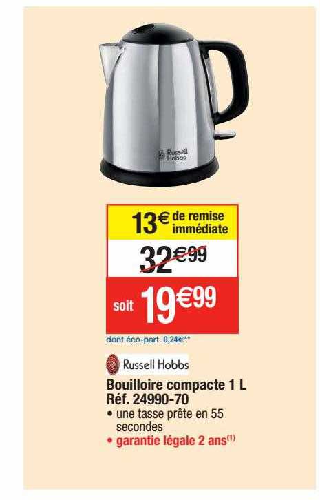 bouilloire compact 1 l russell hobbs