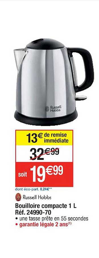 bouilloire compact 1 l russell hobbs