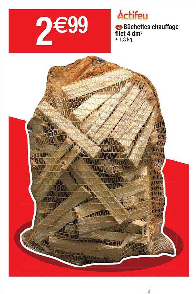 Bûchettes Chauffage Filet 4 Dm3