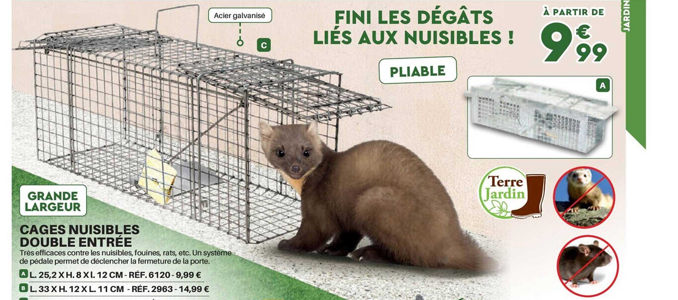 cages nuisibles double entrée