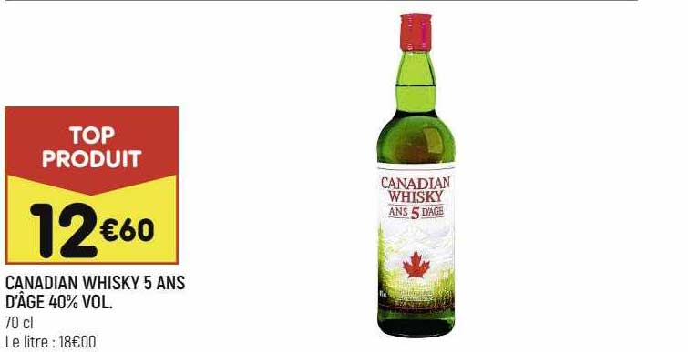 canadian whisky 5 ans d'âge 40% vol.