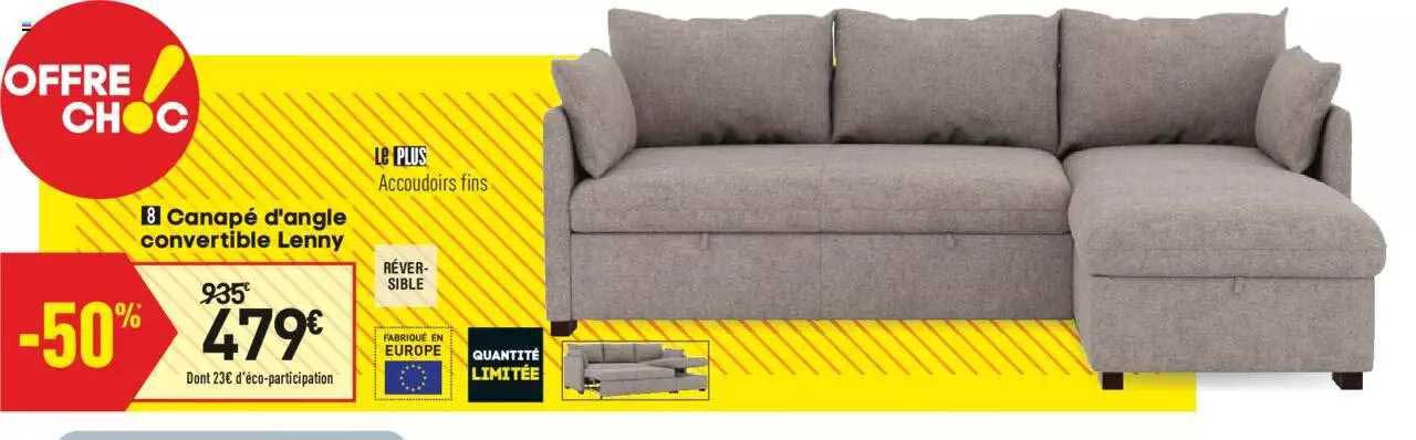 Canapé D'angle Convertible Lenny