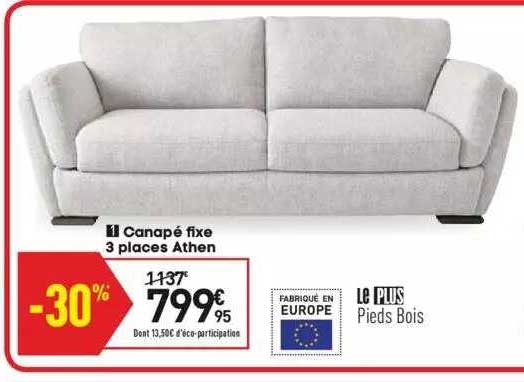 Canapé Fixe 3 Places Athen