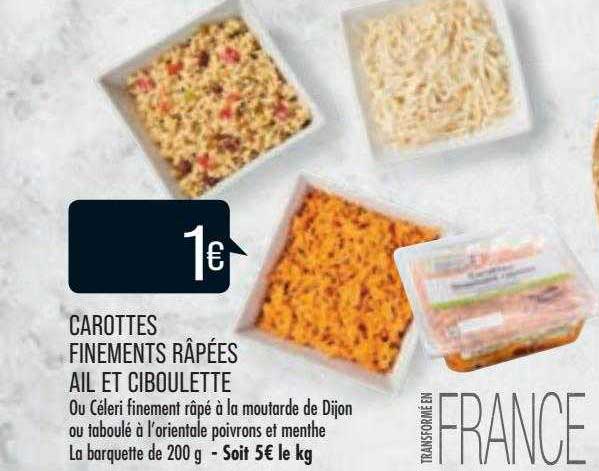 carottes finement râpées ail et ciboulette