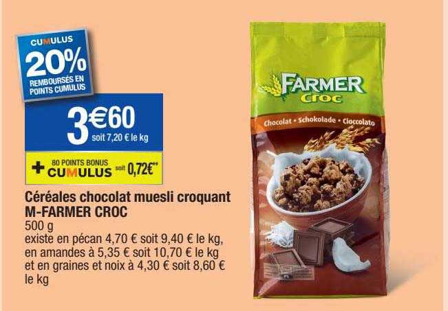 Céréales Chocolat Muesli Croquant M-farmer Croc