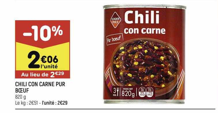 chili con carne pur bœuf