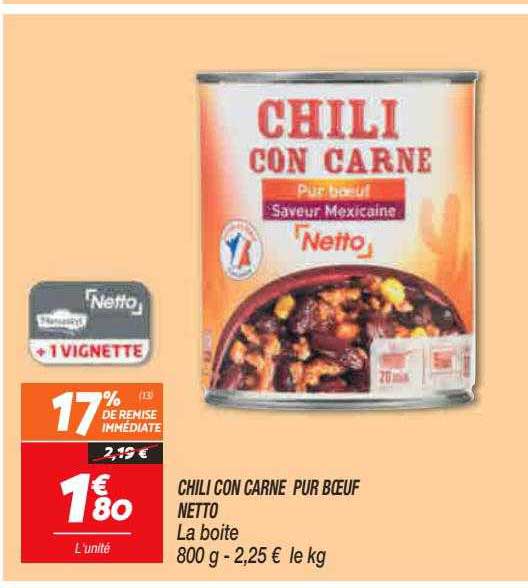 chili con carne pur bœuf netto