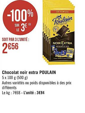 Chocolat Noir Extra Poulain