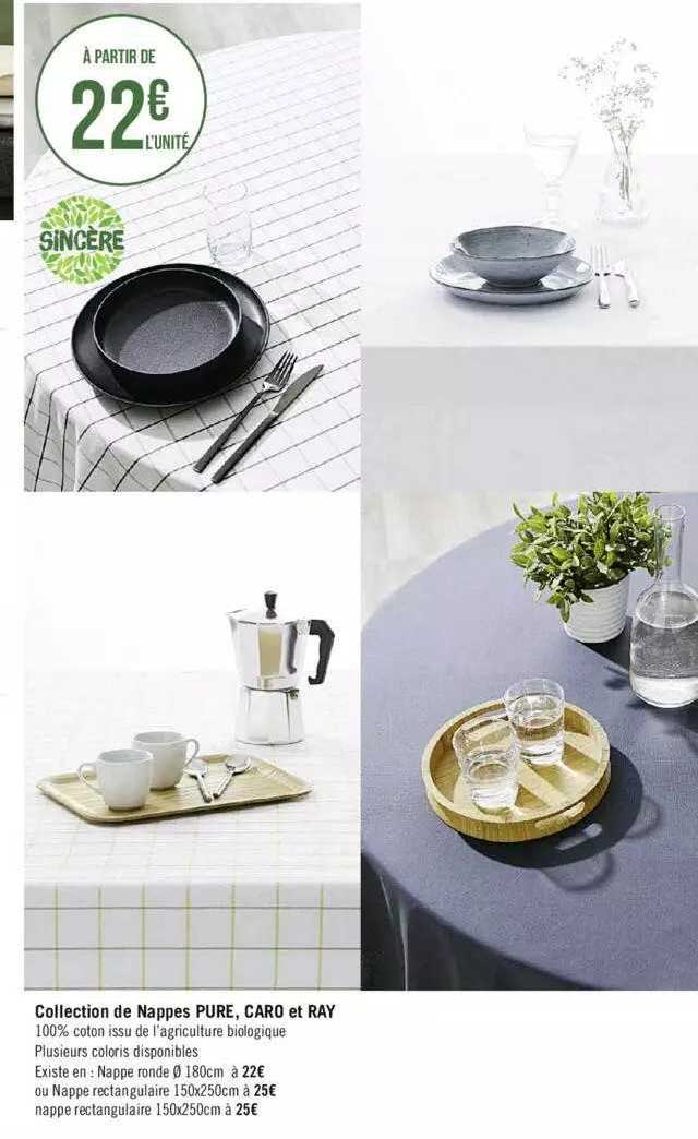 collection de nappes pure, caro et ray sincère