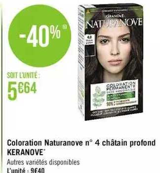 coloration naturanove n°4 châtain profond keranove
