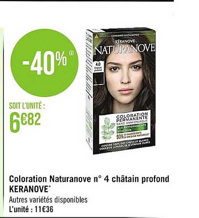 coloration naturanove n°4 châtain profond keranove