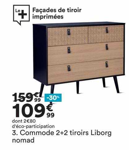commode 2+2 tiroirs liborg nomad