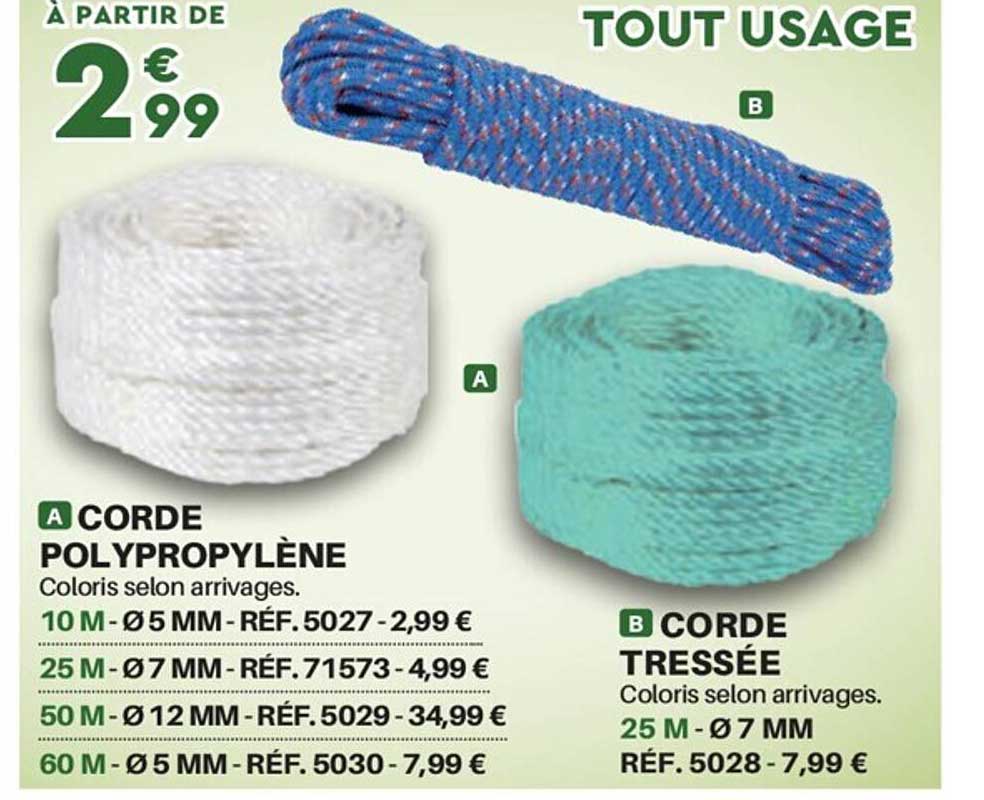 Corde Polypropylène, Corde Tressée