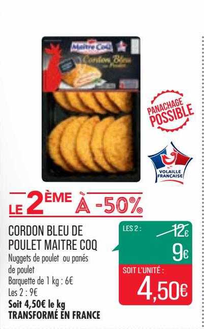 cordon bleu de poulet maître coq