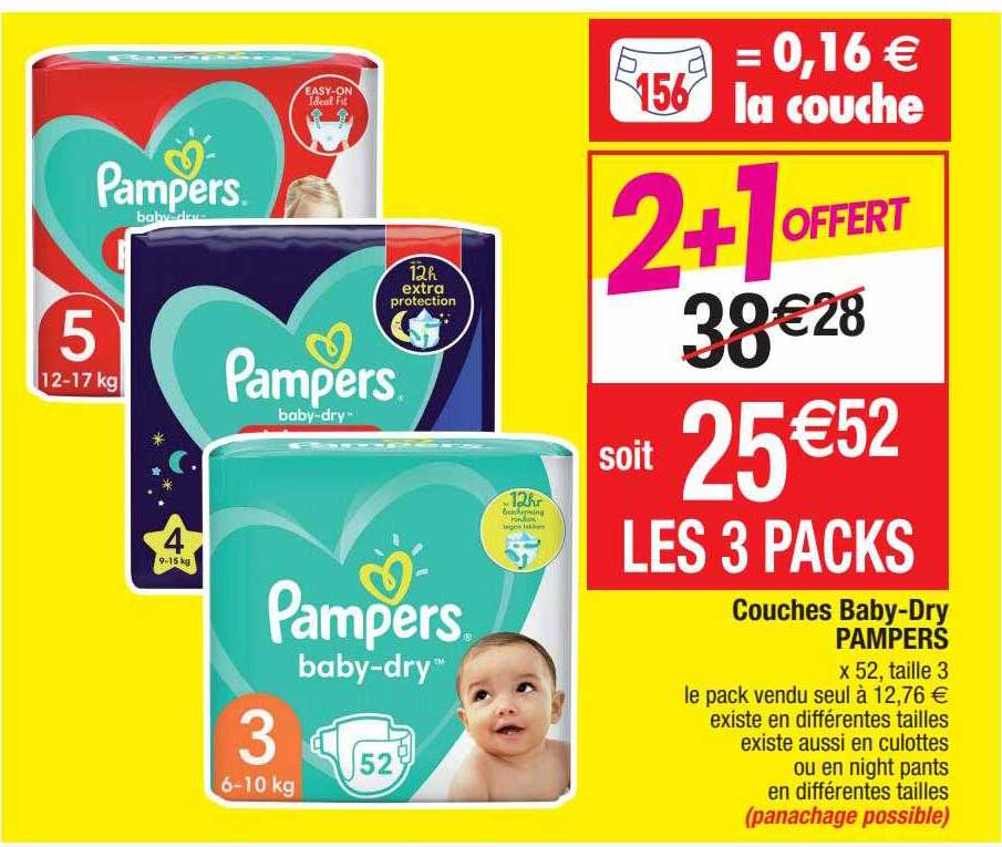 couches baby-dry pampers